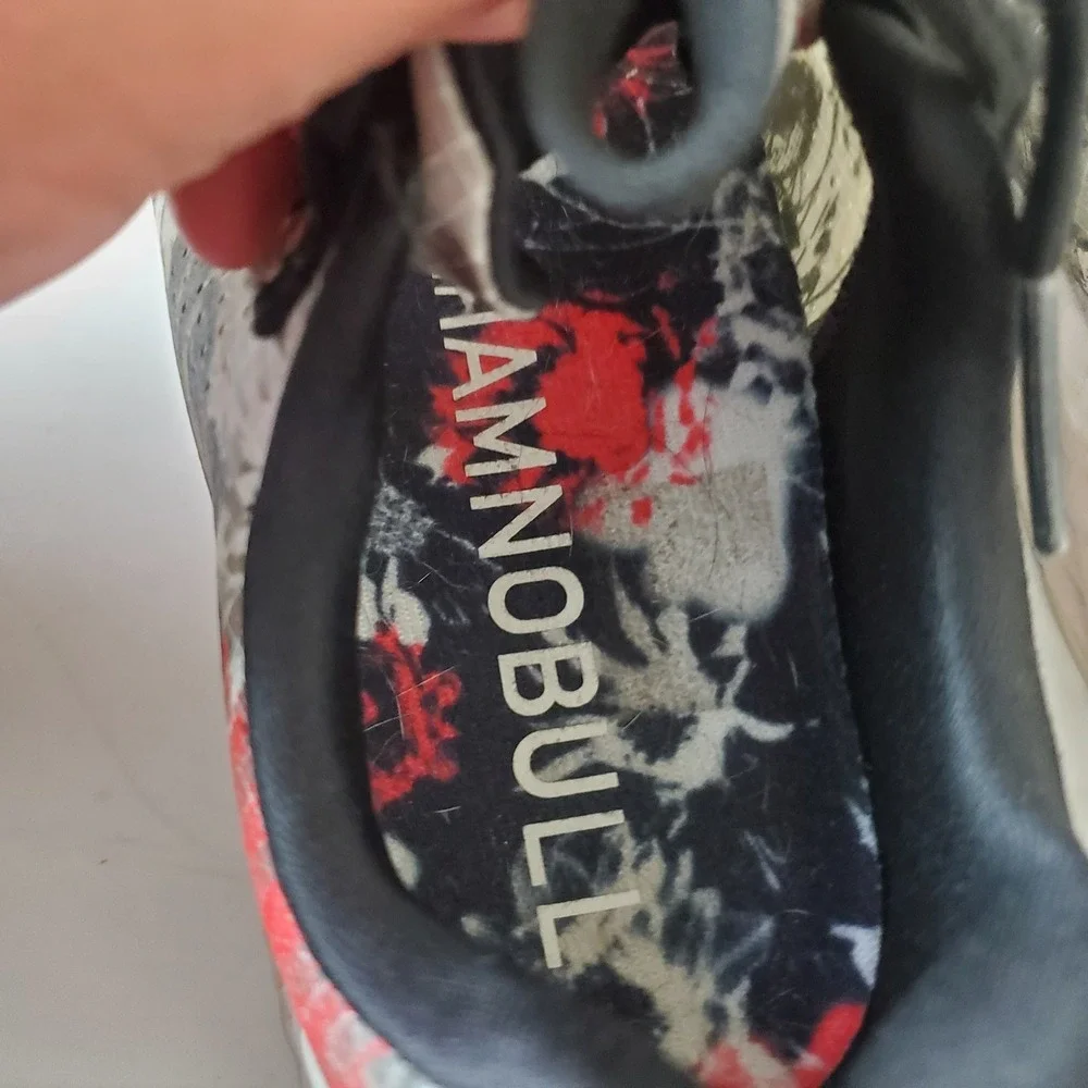 NOBULL Women's Ripstop Runner Shoes Size 8 Floral Red Black White Athletic